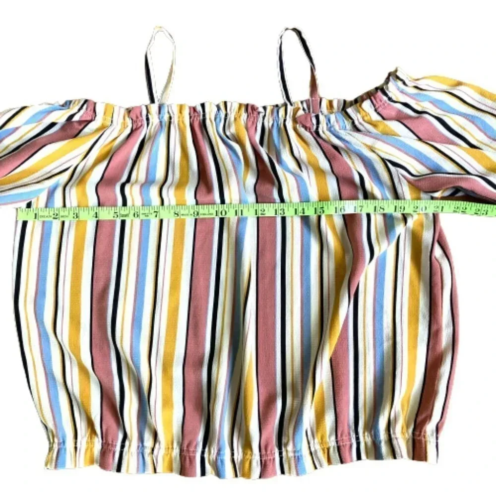 Riley & James Striped Off the Shoulder‎ Peasant Blouse, Size 2X - Picture 5 of 8